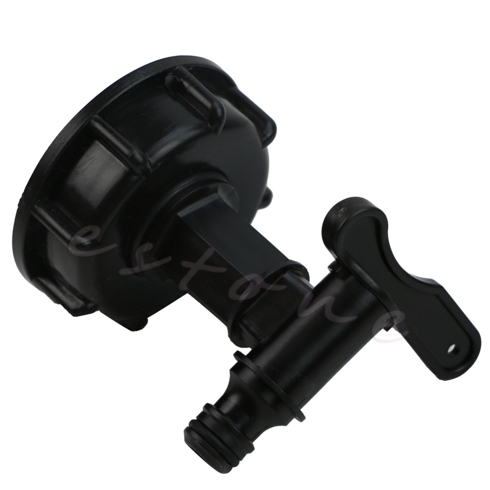 E74 Free Shipping 1000L IBC To (15mm) 1/2″ Water Tank Hose Yard Adapter Fittings With Switch