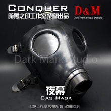 DM164072 Top quality latex rubber half face conquer gas mask fetish hood accessory breathing control