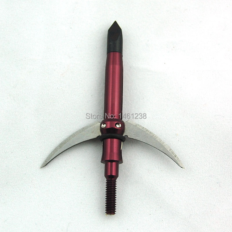 5pcs lot Archery bow and arrow hunting arrow head 2 expandable blades Red broadheads metal Axe