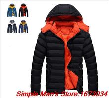 Plus Size New Brand 2015 Winter Jacket Men High Quality Down Nylon Men Clothes Winter Outdoor Warm Sport Jacket Black Blue XXXL