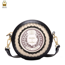 Ladies Handbags 2015 Brand Vintage circle Messenger Bag Pu Leather Solid Small Shoulder Mini bag Crossbody