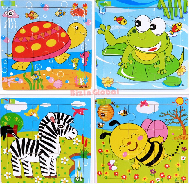 9PCS Carton Wood Puzzle Educational Toys For Kids Children New Hot Sale (4)