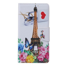 New Color Printed PU Leather Case for iphone 6s plus 5.5inch Eiffel Tower Butterfly Owl Minions Flowers Wallet Cover Card Slot