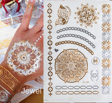 Hot fashion sex products Temporary Tattoo metal golds gold tatoo water transfer metallic tattoo paste wholesale