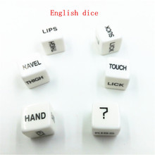 1 Pcs 16MM English Erotic Sex Dice Adult Game Acrylic Sex Toy For Couples Sexy Game 6 Sided Gambling Adult Love Romance 148
