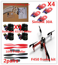 F450 Quadcopter Frame Kit Sunnysky X2212 980KV Motor SimonK 30A ESC Propell