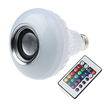 Wireless Bluetooth speaker E27 LED Stage Disco Novelty Lamp 6W white 3W RGB Built Music play with 24 remote controller