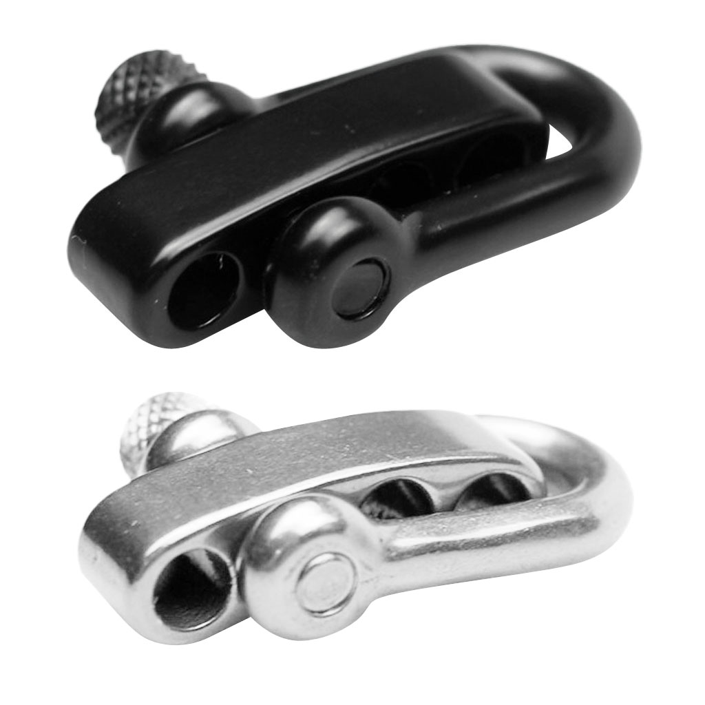U Flat Adjustable Shackle Buckle Clasp for Survival Paracord Bracelet Black