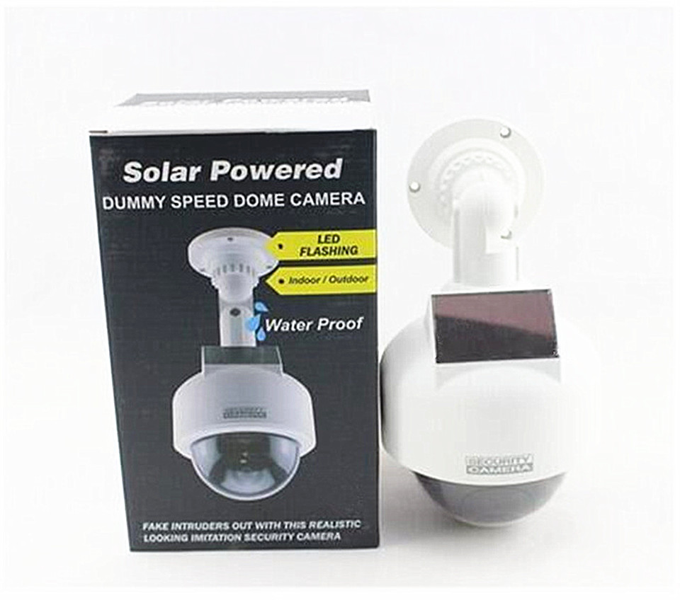 fake dummy security camera solar powered cctv surveillance speed dome ptz fake camera Blinking ...