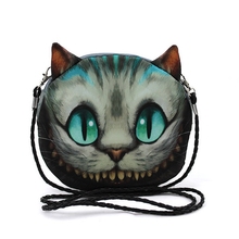 New 2016 Women Fashion Small Shoulder Bag 3D Print Head Animal Cat Dog Horse Tiger Pattern Meow Star Messenger Crossbody Bag