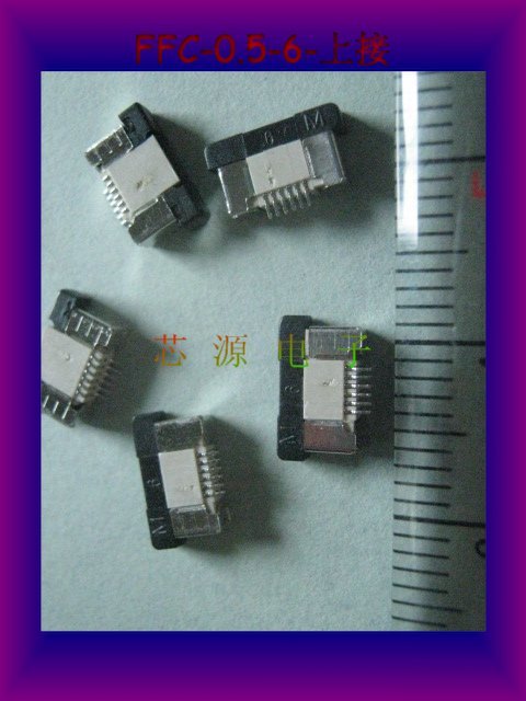 0.5 fpc socket ffc flat flexible cable connector 6p needle smd drawer