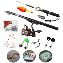 Top Quality Carbon Telescopic Fishing Rod With Fishing Reel Set Spinning Present Fishing Pole Tackle 12 Fishing Accessories