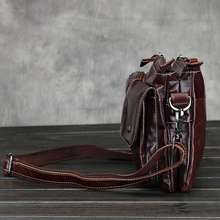 Aaron Casual Two Layers Men s Leather Messenger Bag Men s Handbag With Hand held Belt