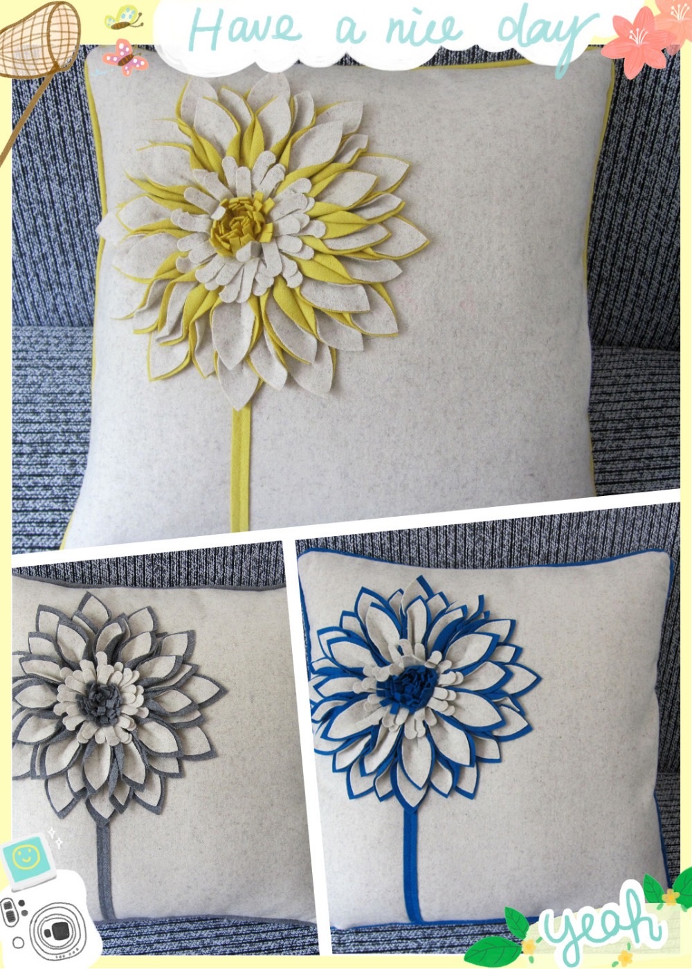 Blauw grijs kussens koop goedkope blauw grijs kussens loten van ... Ikea bed