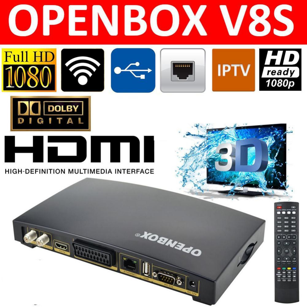 OPENBOX V8S Full HD 1080P Satellite Receiver Freesat TV Box EU-Plug HOT