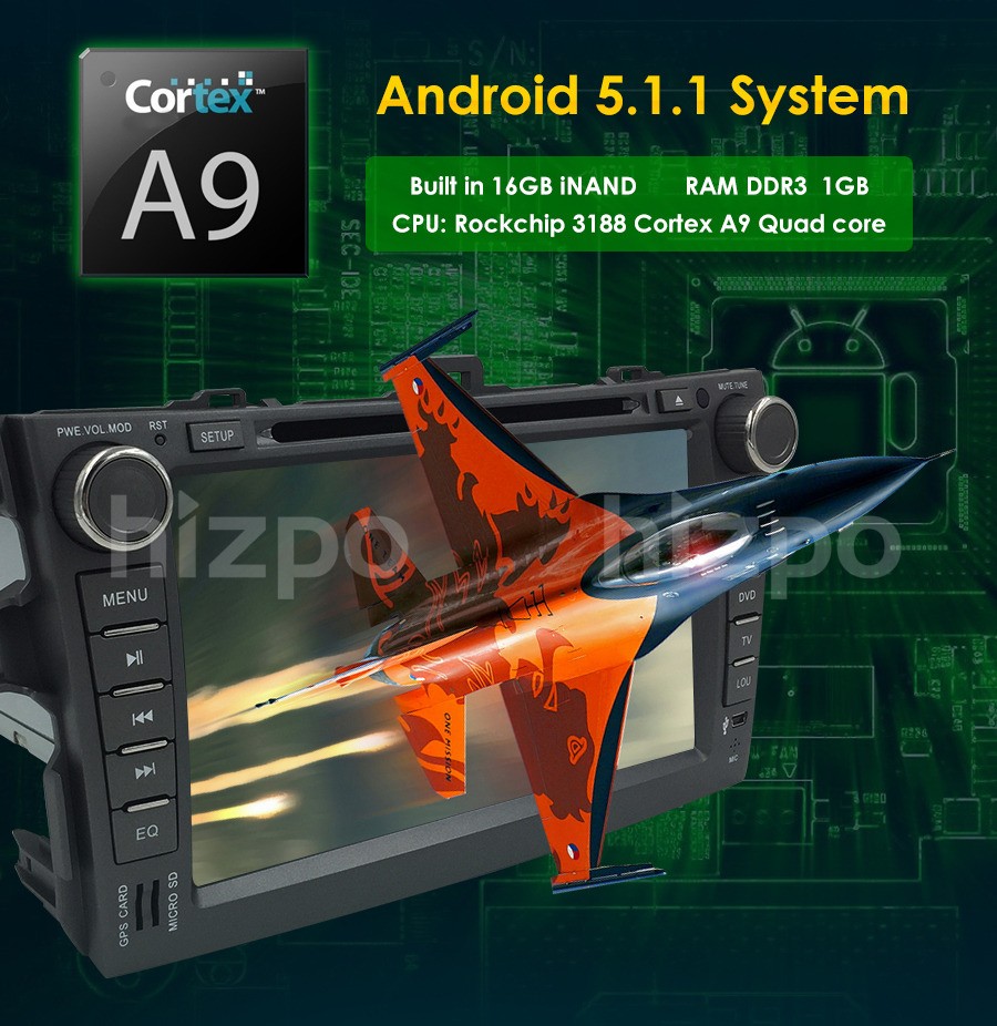 8" Android 5.1 OS CAR DVD Player for Toyota Corolla 2006-2011 GPS Nav Radio Stereo Bluetooth Wifi 3G Gift 8GB GPS Card and Map 8" Android 5.1 OS CAR DVD Player for Toyota Corolla 2006-2011 GPS Nav Radio Stereo Bluetooth Wifi 3G Gift 8GB GPS Card and Map