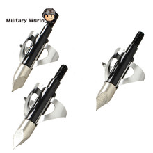 3PCs/Lot 3 Blades Fixed Archery Sports Arrowhead Stainless Steel Archery Arrow Broadhead For Outdoor Hunting Shooting Tool Black