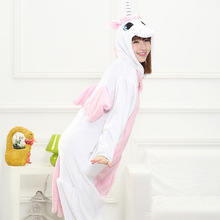 unicorn Pink Blue Cartoon Design Animal Cosplay Pajamas Kid Boy Girls Flannel Sleepers Female Male Pijamas pyjamas Hooded Style