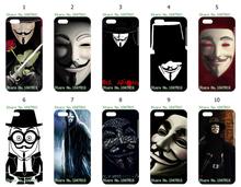 Mobile Phone Cases Wholesale 10pcs/lot Vendetta Anonymous Protective Plastic White Hard Case Cover For IPHONE 5C Free Shipping