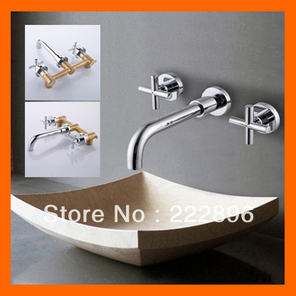 Sink Chrome Bathroom Faucet widespread Bathroom Faucet Mixer Wall ...