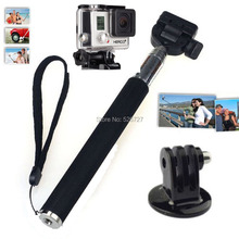 Gopro Accessories Extendable Handheld Alloy Selfie Monopod Stick with Tripod Mount Adapter for Go Pro HD Hero1 2 3 3+ 4 Carmera