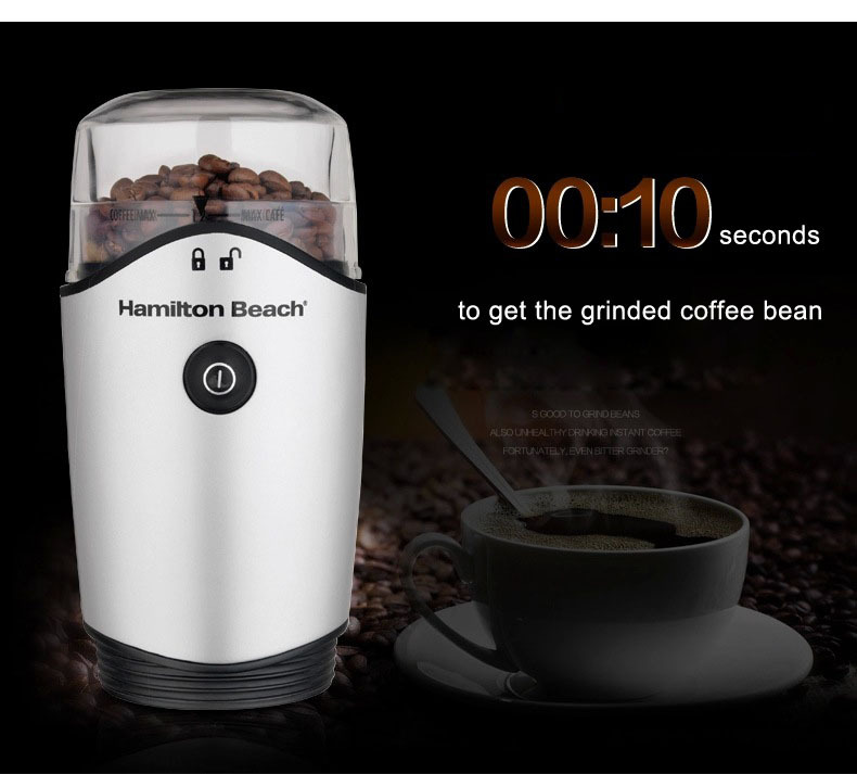 Silver High Quality Semi automatic Household Electric Coffee Grinder Mini Type SYL 80350 CN