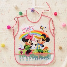 Mickey Mouse Baby Bibs EVA Waterproof Lunch Bibs Boys Girls Infants Cartoon Pattern Burp Cloths For Children Self Feeding Care