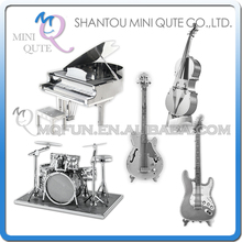 Mini Qute Piece Fun 3D musical instrument Electric Guitar Drum Set Piano Bass FiddleI Metal Puzzle adult models educational toy