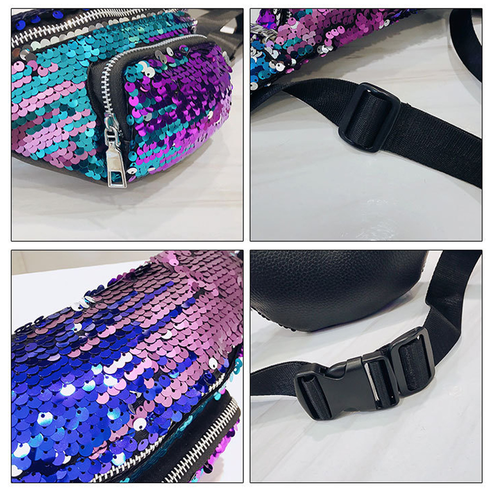 Reversible Con Lentejuelas Brillo Rosa//Dorado Riñonera Festival Fiesta Fanny Pack