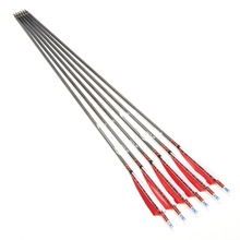 6pcs pack 80cm Carbon Arrows Spine 500 With Turkey feather for 20 50lbs Longbow Recurve Bow