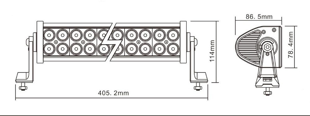 13.5 Inch 72W LED Light Bar for Off Road Indicators