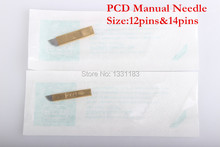 Free shipping PCD 12 14 Prong flat Permanent Makeup Manual Needle Blades