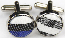 SNT0427 Blue Black Stripes 2014 New Classic Ties Hanky Handkerchief Cufflinks Men s Business Casual Party