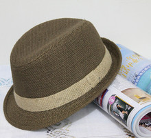 Fashion all match male fedoras jazz hat female vintage fashion linen straw hat lovers beach hat