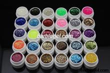 30 Glitter Paillette UV Gel with Mix Glitter Paillette for UV Nail Art Tips Extension Decoration uv Colors gel nail polish