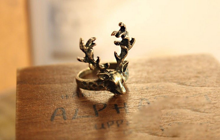 LZ Jewelry Hut R147 The 2014 New Wholesale Fashion Vintage Alloy Deer Cheap Rings For Women