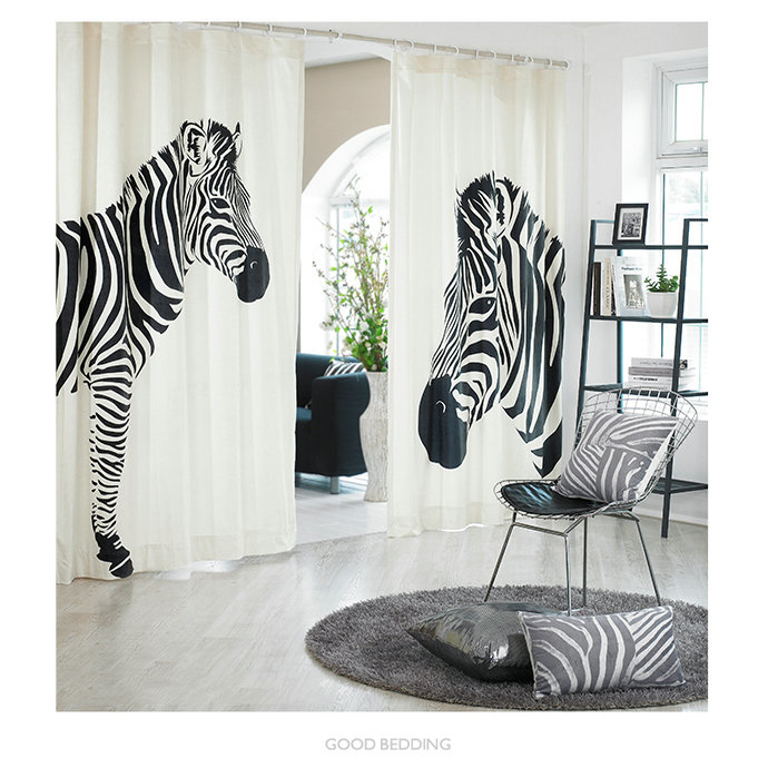 Leopard Curtains For Living Room Decorate The House With Curtains Black Zebra Cortinas Cotton Linen D For Living Room