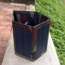 Foldable Solar Power Bank 7 Watts PowerGreen Camoflag Solar Charger Mobile Phone Folding Solar Panel with Dual Outputs