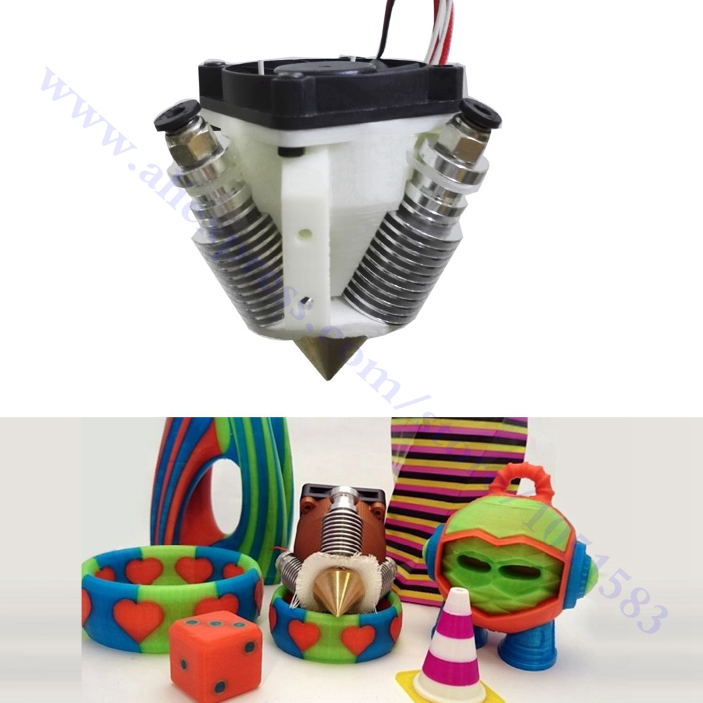 Reprap 3D Printer Diamond Hotend Multi Color Hot End 3 IN 1 OUT Extruder Prusa I3