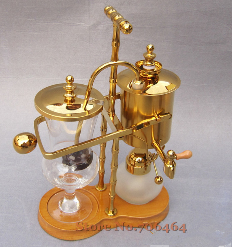 Gold Balancing syphon vacuum siphon coffee maker Belgium royal brewer coffee machine gold ...