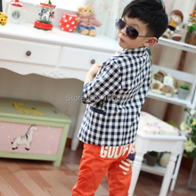 Fashion Kids Baby Boys Plaids Check Dots Casual Suit Jacket Coat Costume 2 7 Years Rose