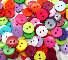 Free Shipping 300pcs Mixed Color Round Shape Resin Button Fit Sewing/Scrapbook