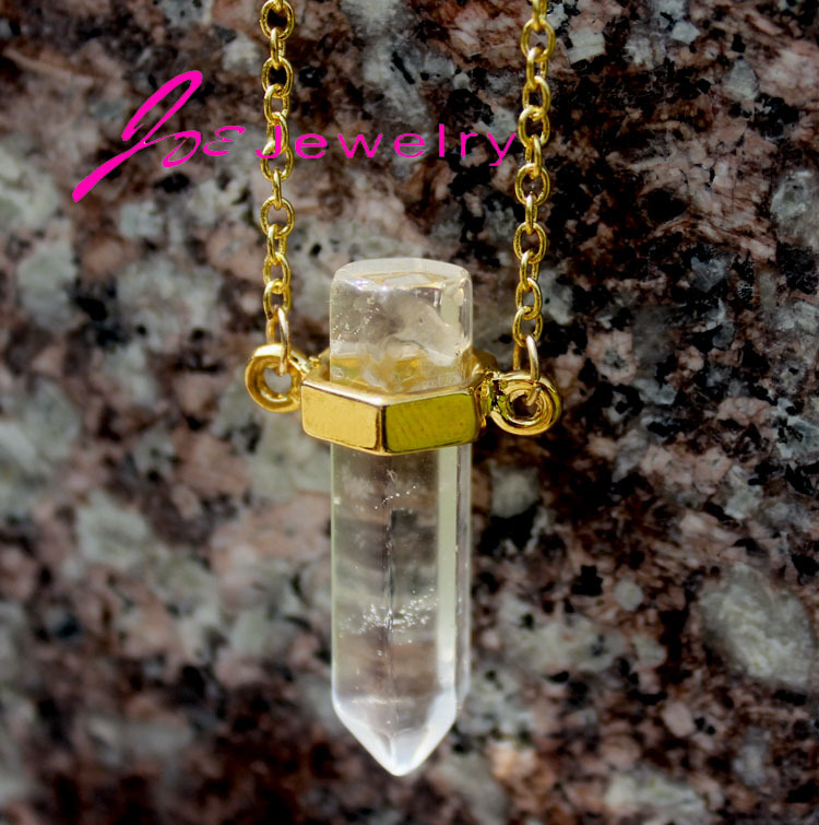 DIY Raw quartz necklaces natural stone transparent crystal necklaces manual sewing fine jewlery Reiki Healing Pendant