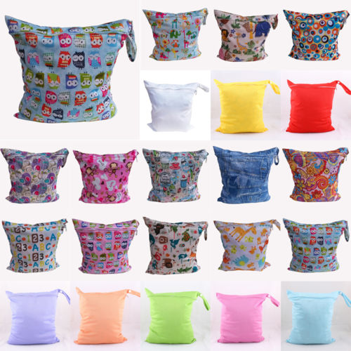 Baby Protable Nappy Reusable Washable Wet Dry Cloth Zipper Waterproof Diaper Bag