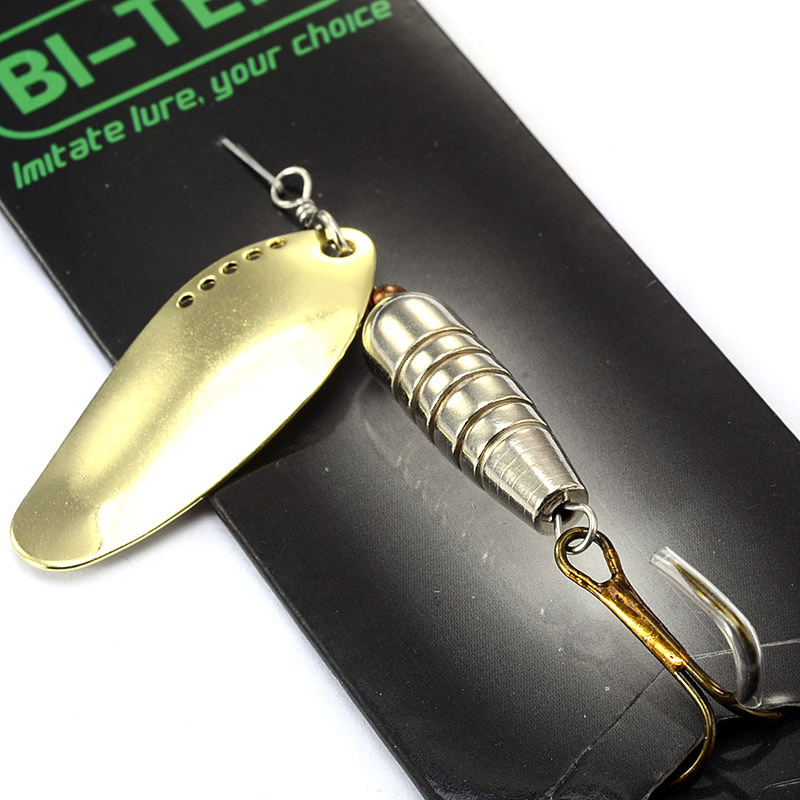 2015 Hot sale spinner lure fishing lures top quality artificial bait metal fish hook fishing tackle