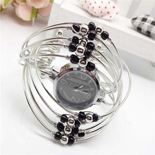 New fashion women dress watch steel cross Jewelry watches colored pearl lady bracelet watch Women Alloy watches girl’s gift