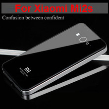Xiaomi Mi2S case,Tempered Glass back cover case Ultrathin Metal Toughened glass back cover phone case for Xiaomi Mi2S