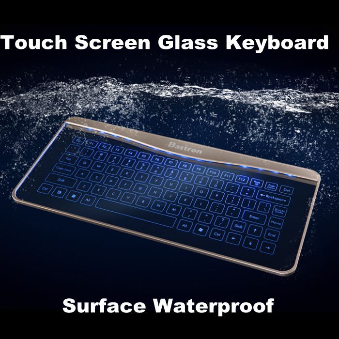 Bastron Transprent Glass Keyboard with Touchpad Backlight Mouse Keyboard Smart for Mac OSX
