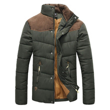2015 New Arrival Fashion Men Winter Splicing Cotton Padded Coat Jacket Winter Plus Size High Quality
