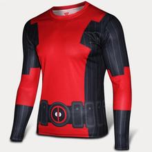 NEW 2015 fashion mens brand novelty tee t-shirts male long sleeve man casual Jersey clothes plus size XXXXL Deadpool